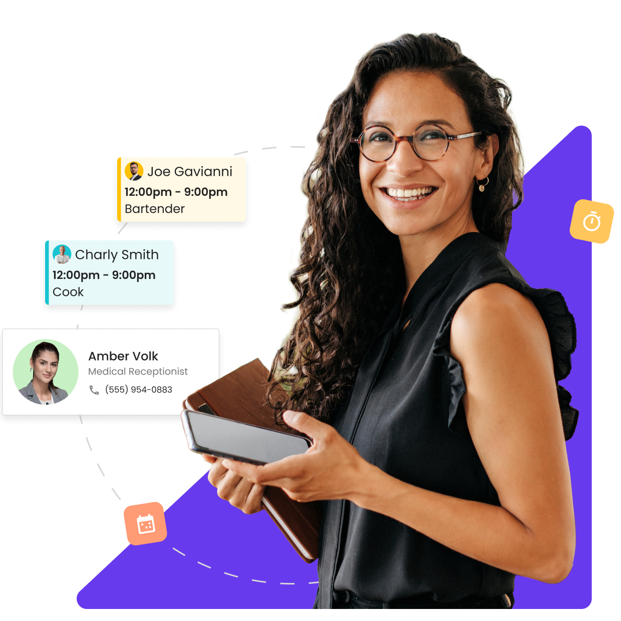HR professional managing employee shifts